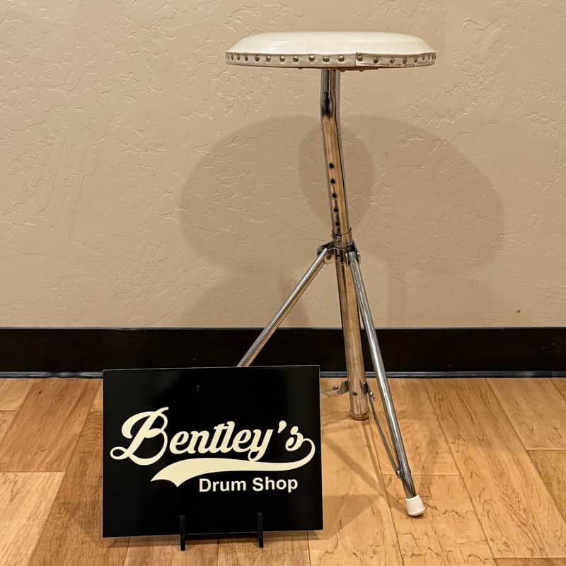 Vintage 60's Slingerland Round Drum Throne w/ White Top (Rm4) image 1