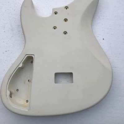 White Finished 4 String Bass Guitar Body image 2