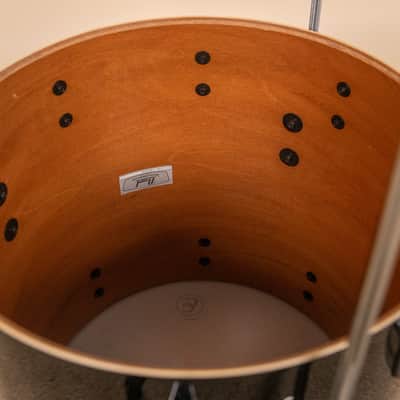 Pearl Wood Fiberglass Reissue Piano Black Drum Set image 17