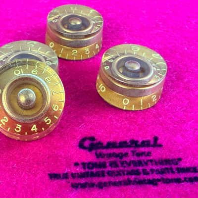 General Vintage Tone Master of Edad Oxided GOLD "CAB" Butyrate Speed knobs Les paul 1954 ®️ image 3