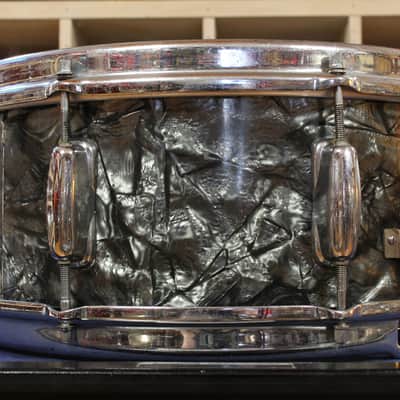 1960s Slingerland 5.5x14 Super Gene Krupa Snare Drum in Black Diamond Pearl image 3