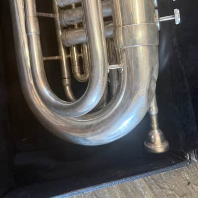 Accord brand Silver Marching Baritone Horn. Made in USA image 10