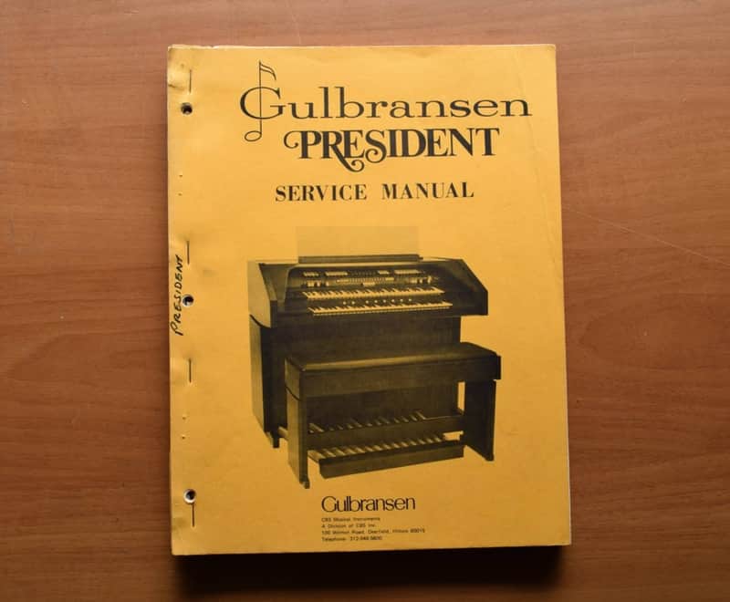 Gulbransen President 2134 - 4116W - 4217 Service Manual & Schematics - Technical Repair Guide - Vintage imagen 1