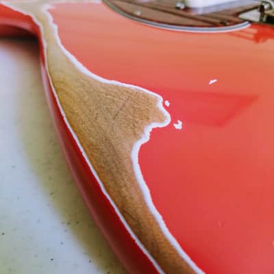 Loaded Custom Stratocaster body (relic) - Faded fiesta red image 3