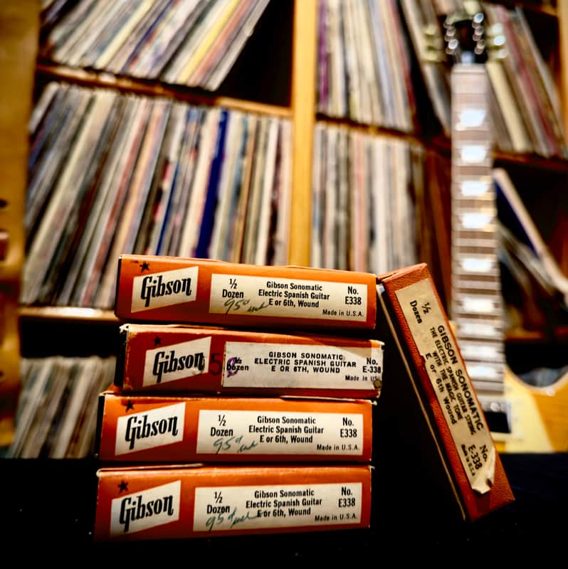 NOS ALERT!!! Rare Gibson Kalamazoo - Sonomatic Mona-Steel Strings - No. E-338 - E/ 6th String (5ct) -- 1/2 Dozen Per Box (5 Total Boxes) New Old Stock - Rare - image 1