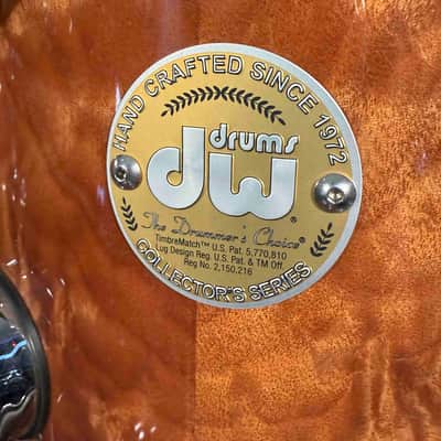 ~WOW!~ Early DW Collector's Standard Maple 4-Piece 10/12/14/20 Drum Kit Set in Natural Gloss Lacquer over Exotic Okuome Feather with Chrome Hardware image 13