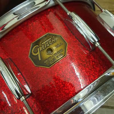 Drum Kit Acoustic Gretsch USA Drop G, Red Sparkle USED! RKGRC221222 image 6