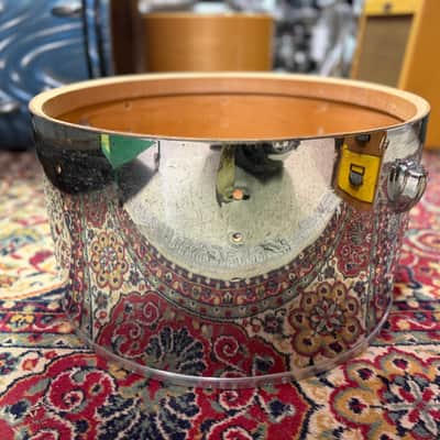1970 Slingerland 10x18 Concert Tom / Bass Drum in Chrome over Wood image 6