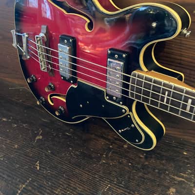 Univox Hollowbody bass 30.5” scale 60’s - Sunburst image 1