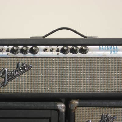 Fender Bassman 50.  Cabinets: VT Bassman 15. VT Bassman 12. 1968 Black Silver image 3