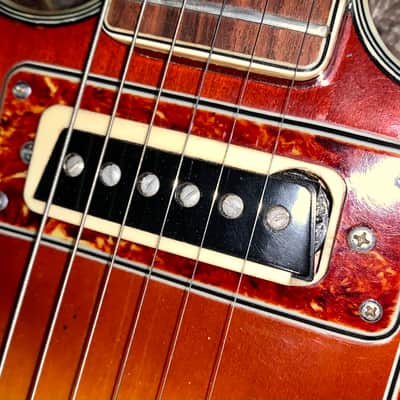 Vintage Toledo  Es 335 style semi hollow body electric guitar guitar made in japan 1970s Sunburst image 4