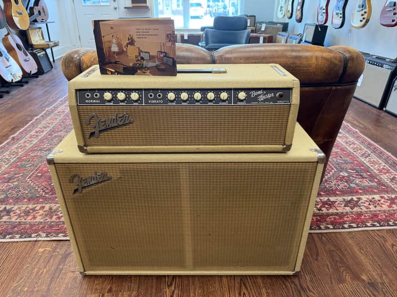 Fender Bandmaster 6G7-A 40-Watt 2x12" Piggyback Guitar Amp 1963 - Blonde image 1