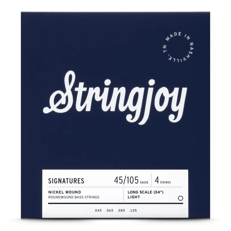 Stringjoy 45-105 Long Scale 4 String Light Gauge Signatures - Nickel Wound Bass Guitar Strings-SJ-BA45105LS image 1
