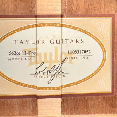 Taylor 562 CE 12 Fret 2017 - Gloss-Body Satin-Neck image 21