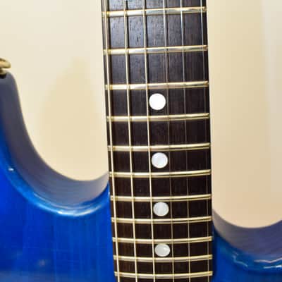 Vintage 1980's G&L F-100 Series II Electric Guitar, Transparent Blue w/ Case image 10
