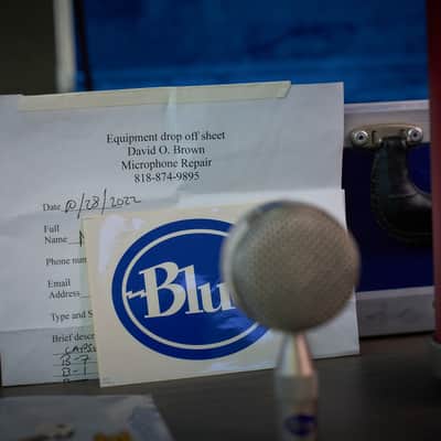 Rare Vintage Blue Bottle Tube Condenser Microphone (Serviced) Red Vocal Edition image 3
