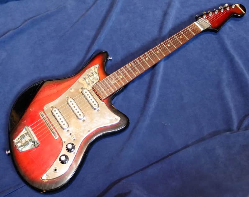 c. 1963 Demian Bizarre MIJ Japanese Guitar. Very early Fujigen. Works, but sold AS-IS image 1