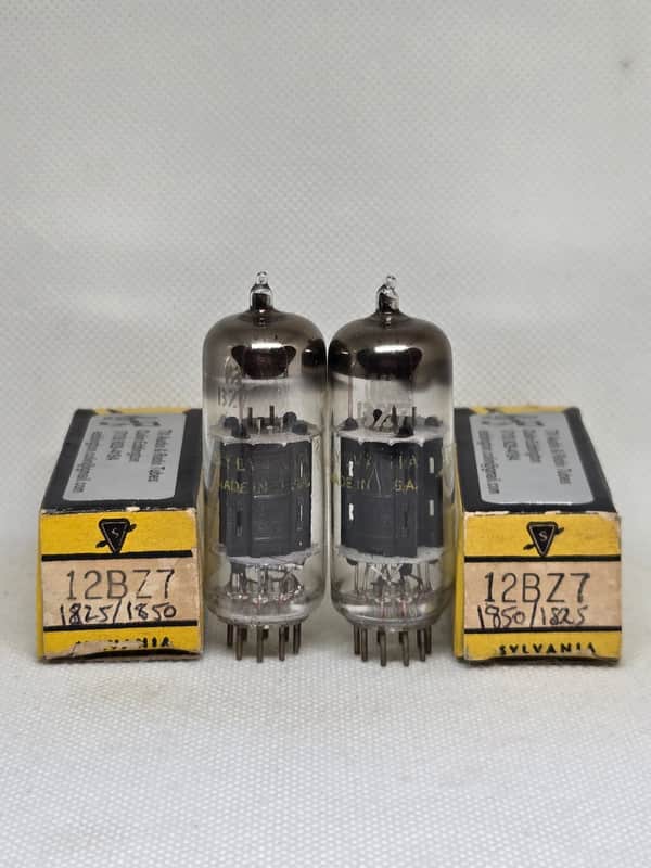 Sylvania 12BZ7 Black Plate Well Matched (1.3%) Pair NOS (12AX7 Substitute) image 1