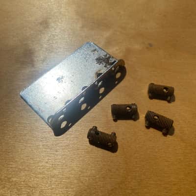 Vintage Pre-CBS Fender Bridge Plate and saddles - Precision Jazz image 2