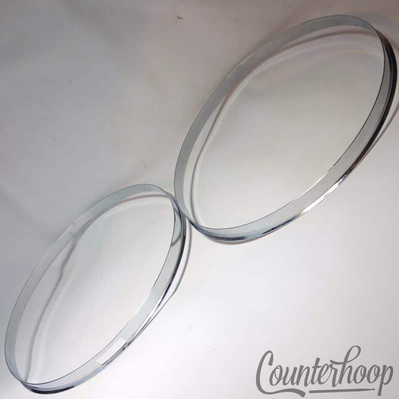 Rogers Banner 2x 14" Snare Drum Rims/Hoops Batter+Resonant Single-Flange Holiday image 1