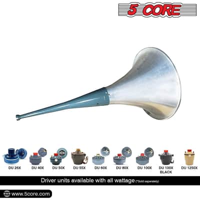 5 Core PA Horn Speaker Indoor Outdoor 22 Inch Long Range Trumpet Horn - Loud Sound Megaphone +Mounting Bracket | Aluminum-Iron Body | Universal Screw-On | Weatherproof-22" Long Throw Aluminum Horn+Metal image 9