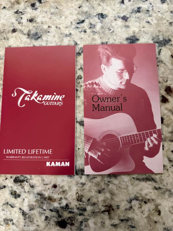 Takamine Owners Manual & Warranty Card 1990 image 1