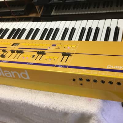 Custom Yellow Juno 106 Roland w/ polyphony meter ! image 7