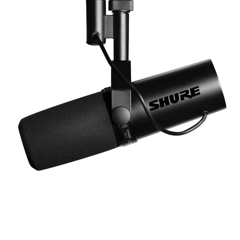 Shure SM7DB Dynamic Cardioid Polar Pattern Vocal Microphone with Built-in Preamp Featuring Rugged Construction and Yoke Mounting (Black) image 1