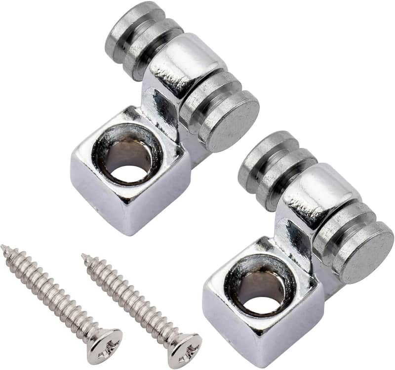 Pro Steel Guitar Roller String Guides Roller String Trees Retainer for Strat Stratocaster Tele Telecaster Electric Guitar Replacement, Chrome (Set of 2) image 1