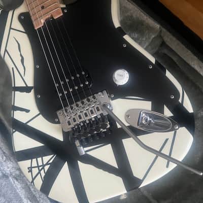 EVH Striped Series Electric Guitar 2013 - White with Black Stripes**ERUPTION!** image 9