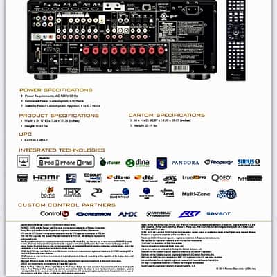 Pioneer Elite VSX-53 7.1 Channel THX Select2+ A/V Receiver with AirPlay! *MINT!!* image 9