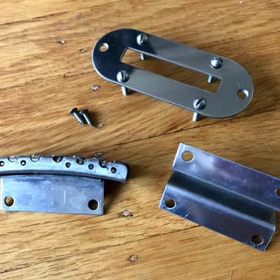Magnatone Typhoon Tornado Zephyr Rocking/Floating Bridge 1960's electric guitar part Stainless Steel image 2