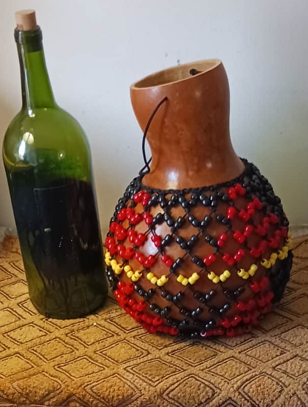 Sekere (large Yoruba-style netted gourd rattle) image 1