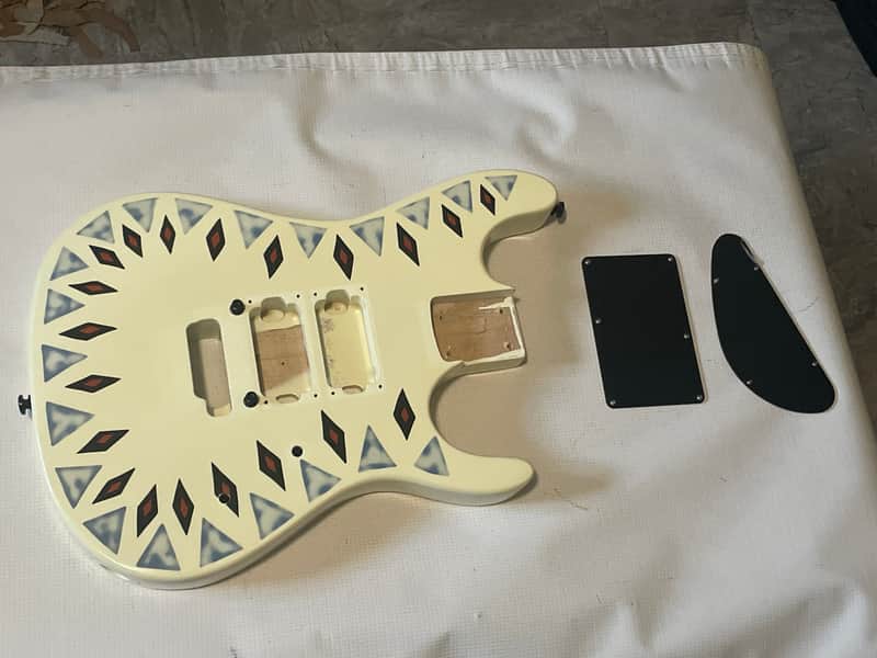 2021 Indonesian Kramer Nightswan Aztec Marble Guitar Body Floyd Ready 24.75" image 1