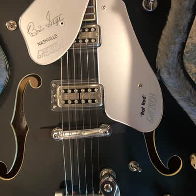LOADED & CUSTOM” GRETSCH HOT RODDED / RAT ROD 5410t Matte Black … “MINT” … Korean made w/ Quality USA UPGRADES !!! / tvjones Brian Setzer Pups & tvjones wire harness / Tru-Arc Bridge / Quality Grover Locking tuners & high quality Gretsch Case image 19