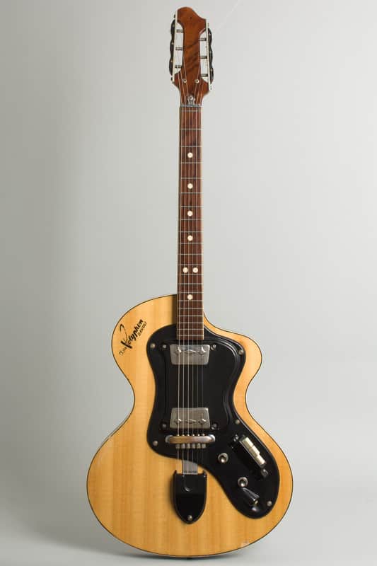 Wandre Polyphon Alpha 2 Semi-Hollow Body Electric Guitar (1964), black tolex hard shell case. image 1