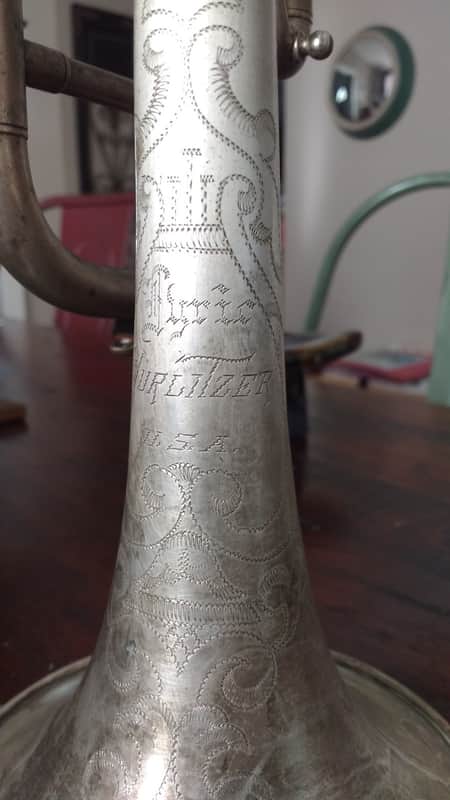 Wurlitzer Lyric 1800's Silver plated Trumpet w/ original case - In Very Good condition! image 1