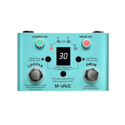M-vave Lost Tempo V2 Looper Pedal Drum Machine with Tuner 11-Minute Loop, 30 Preset Drum Patterns, App Editing & Sharing (Price includes the import duty for US buyer) image 1