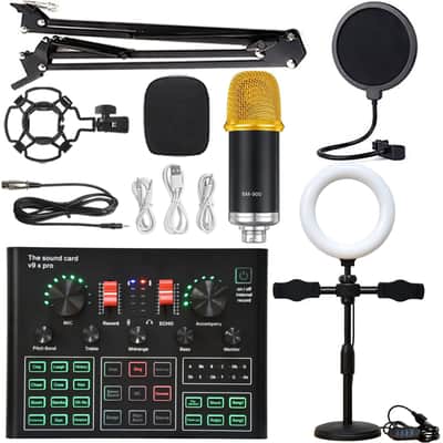 V8s Sound Card Suit Mobile Phone Sound Card Microphone Microphone Bracket Fill Light Sound Card Full Set Of Equipment image 15