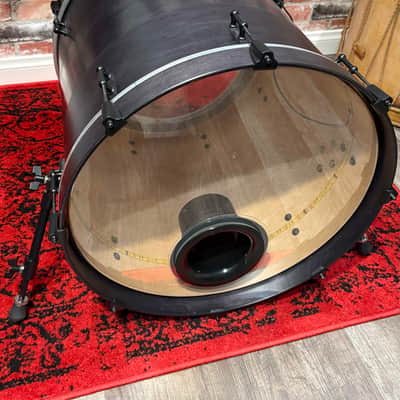 Battlefield Drum Company Custom 3pc Maple Kit 2014 - Black Satin Stain w/ Gloss Stripe image 2