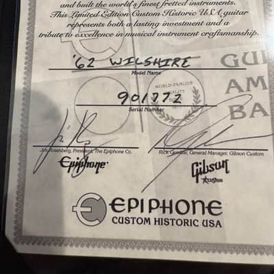 Epiphone '62 Wilshire Custom Historic USA image 15