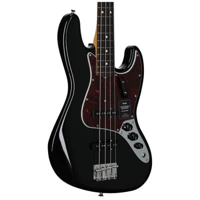 Fender Vintera II '60s Jazz Electric Bass, Rosewood Fingerboard (with Gig Bag), Black image 1
