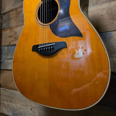 Yamaha A5R A.R.E. Acoustic/Electric Guitar - Vintage Natural w/ Hard Case image 5
