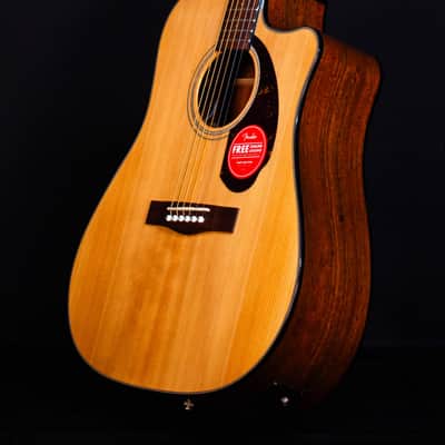 Fender CD-140SCE Dreadnought, Walnut FB, Natural with Case image 2