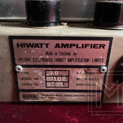 1974 Hiwatt Custom 100 DR103 Harry Joyce Mullards Gilmour Townshend image 7