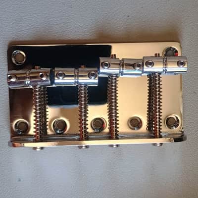 Chrome standard 4 string BASS guitar bridge w/mounting screws image 2