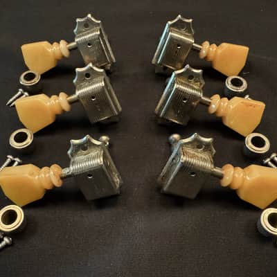 Gibson Historic Custom Shop Kluson Aged Relic Nickel Single Line Double Ring 1960 R0 KD-3-NPKDRSL 3x3 Guitar Tuning Machines