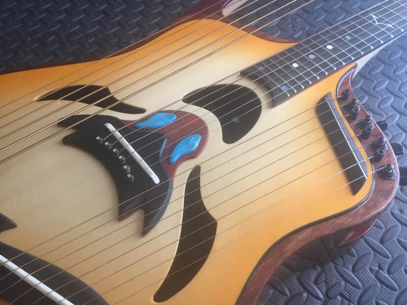 Extraordinary Near Mint Virtuoso Custom Telesis Bespoke 20 String Electro-Acoustic Harp Guitar image 1