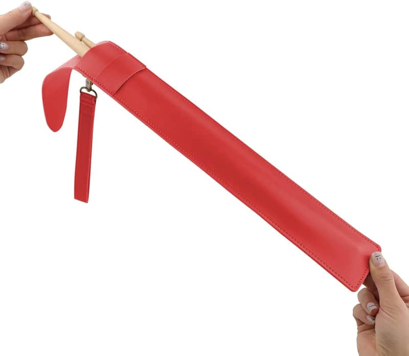 Drum Stick Bag,Portable Drumstick Bag & Case,PU Leather Drumstick Holder for All Drumsticks and Percussion Mallets,Gift for Drummer Teens(Red) image 1