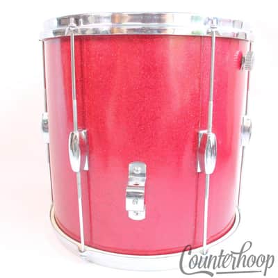 Pearl 20,12,14"Drum Set Tempro Vintage 60s Red Sparkle Made In Japan 3Ply Shells image 12
